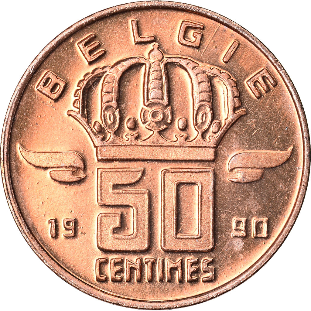 Coin, Belgium, Baudouin I, 50 Centimes, 1990, MS(65-70), Bronze, KM:149.1