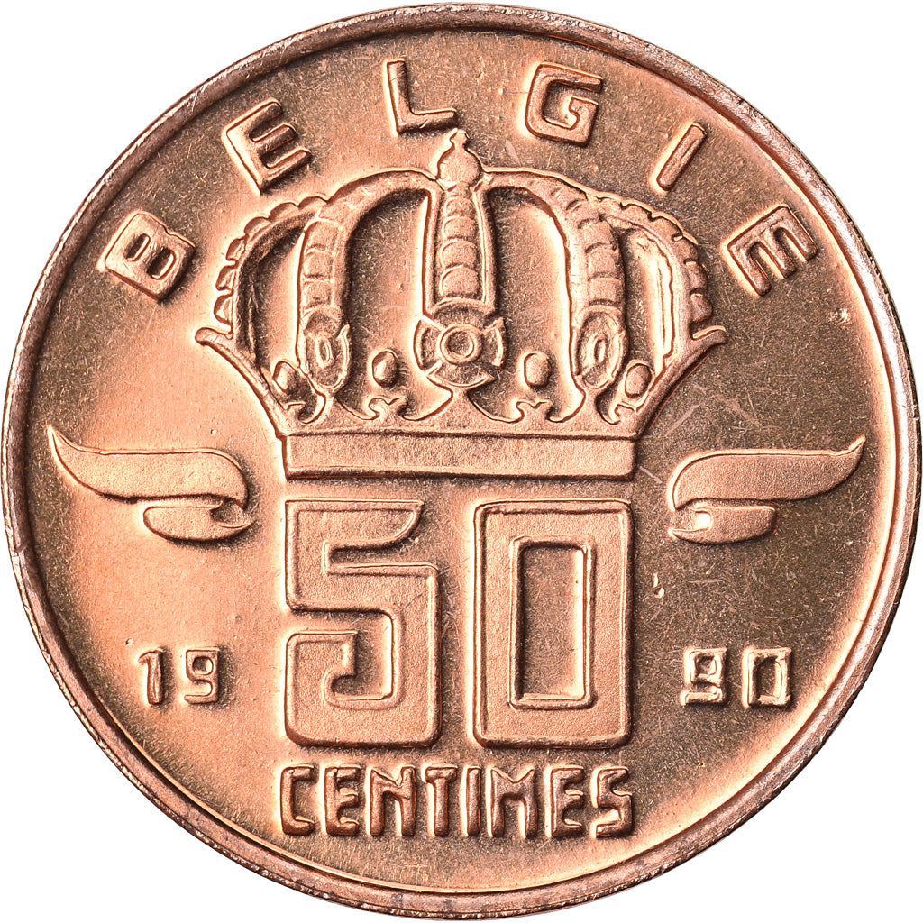Coin, Belgium, Baudouin I, 50 Centimes, 1990, MS(65-70), Bronze, KM:149.1