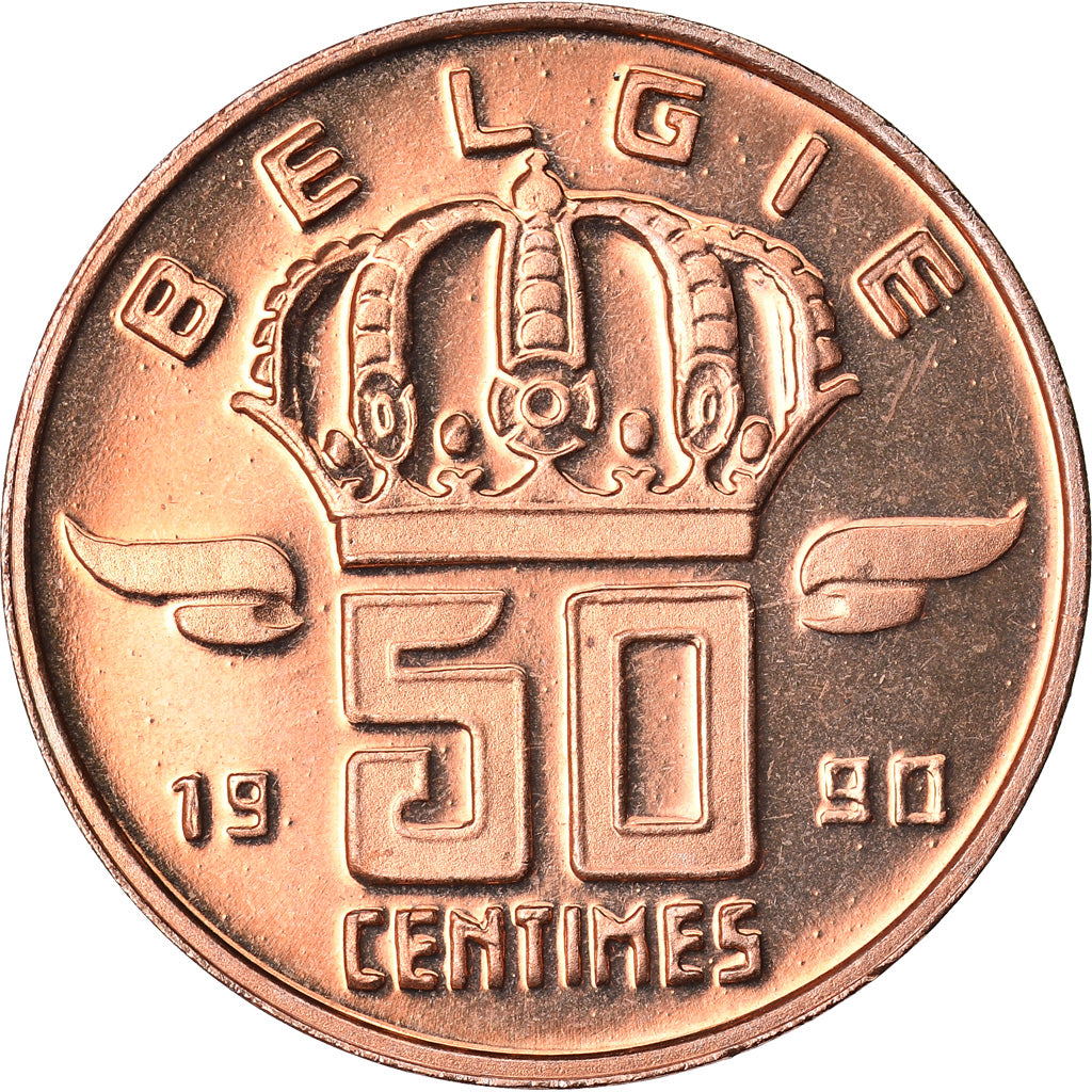 Coin, Belgium, Baudouin I, 50 Centimes, 1990, MS(64), Bronze, KM:149.1