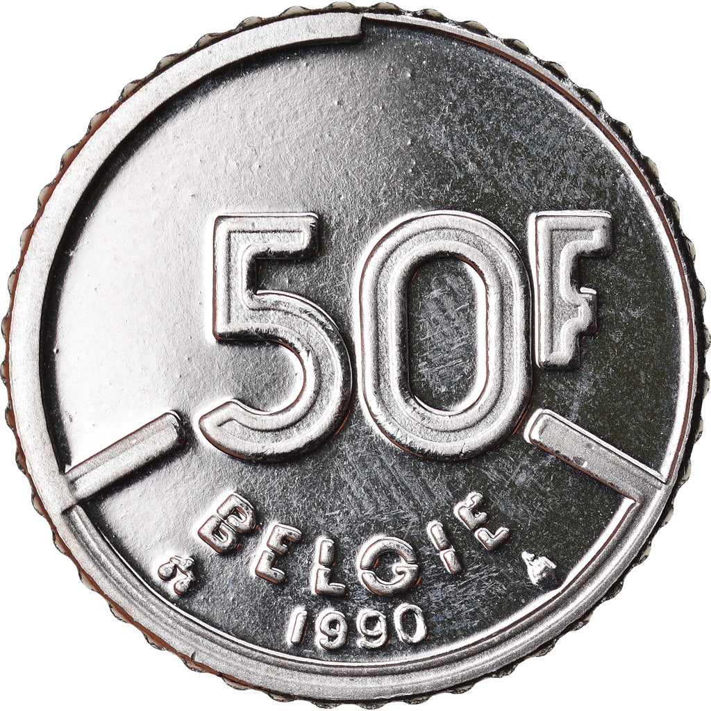 Moneta, Belgia, Baudouin I, 50 Francs, 50 Frank, 1990, Brussels, Belgium
