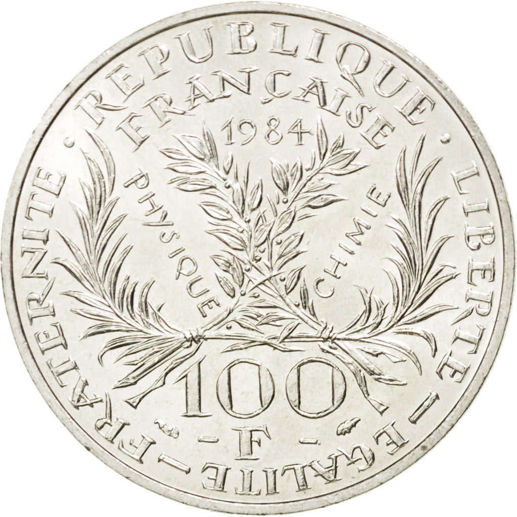 FRANCE, Marie Curie, 100 Francs, 1984, KM #955, MS(63), Silver, Gadoury #899,...