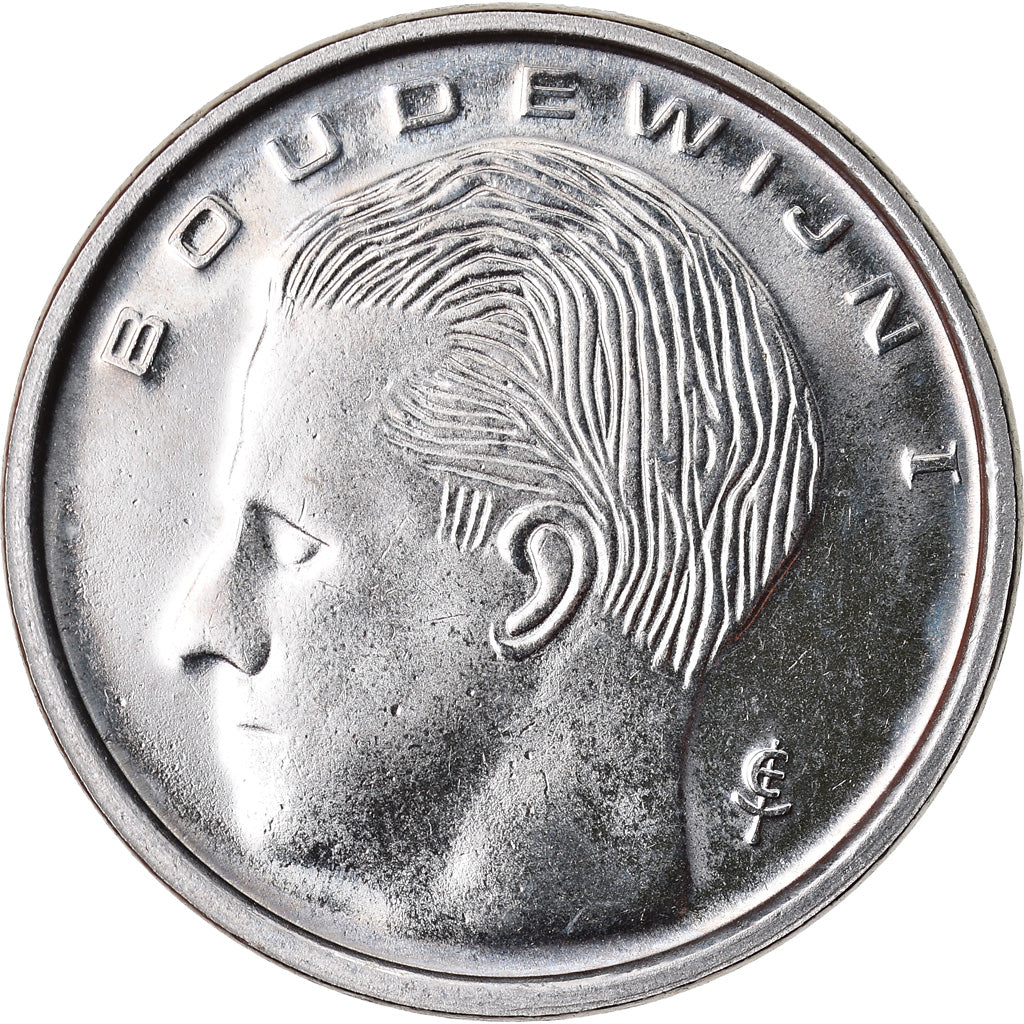 Münze, Belgien, Franc, 1990, UNZ+, Nickel Plated Iron, KM:171
