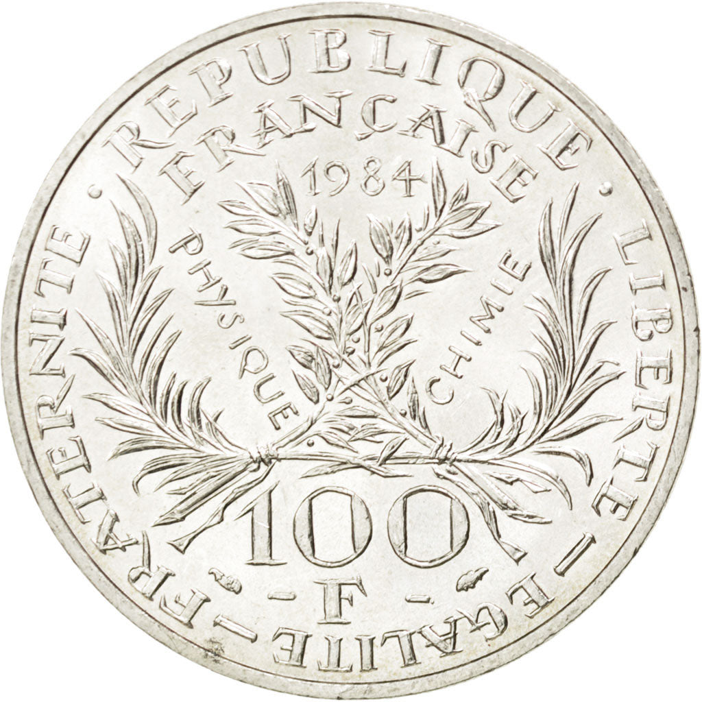 FRANCE, Marie Curie, 100 Francs, 1984, KM #955, MS(63), Silver, Gadoury #899,...