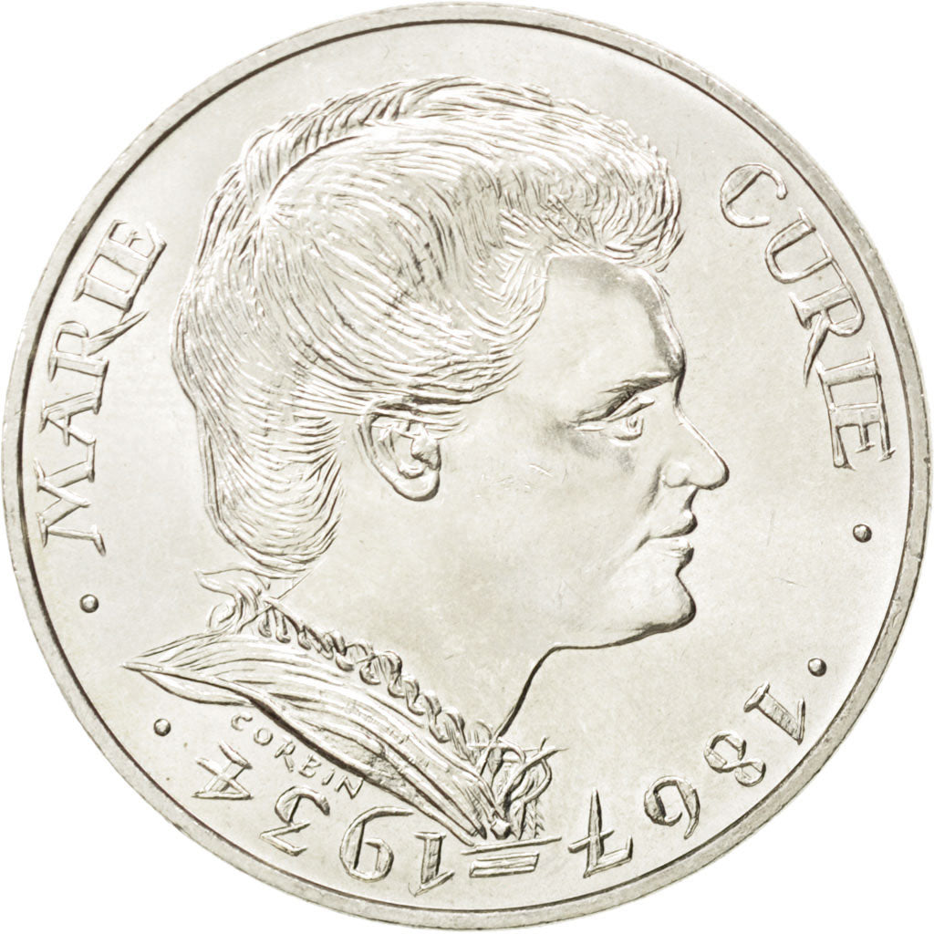 FRANCE, Marie Curie, 100 Francs, 1984, KM #955, MS(63), Silver, Gadoury #899,...