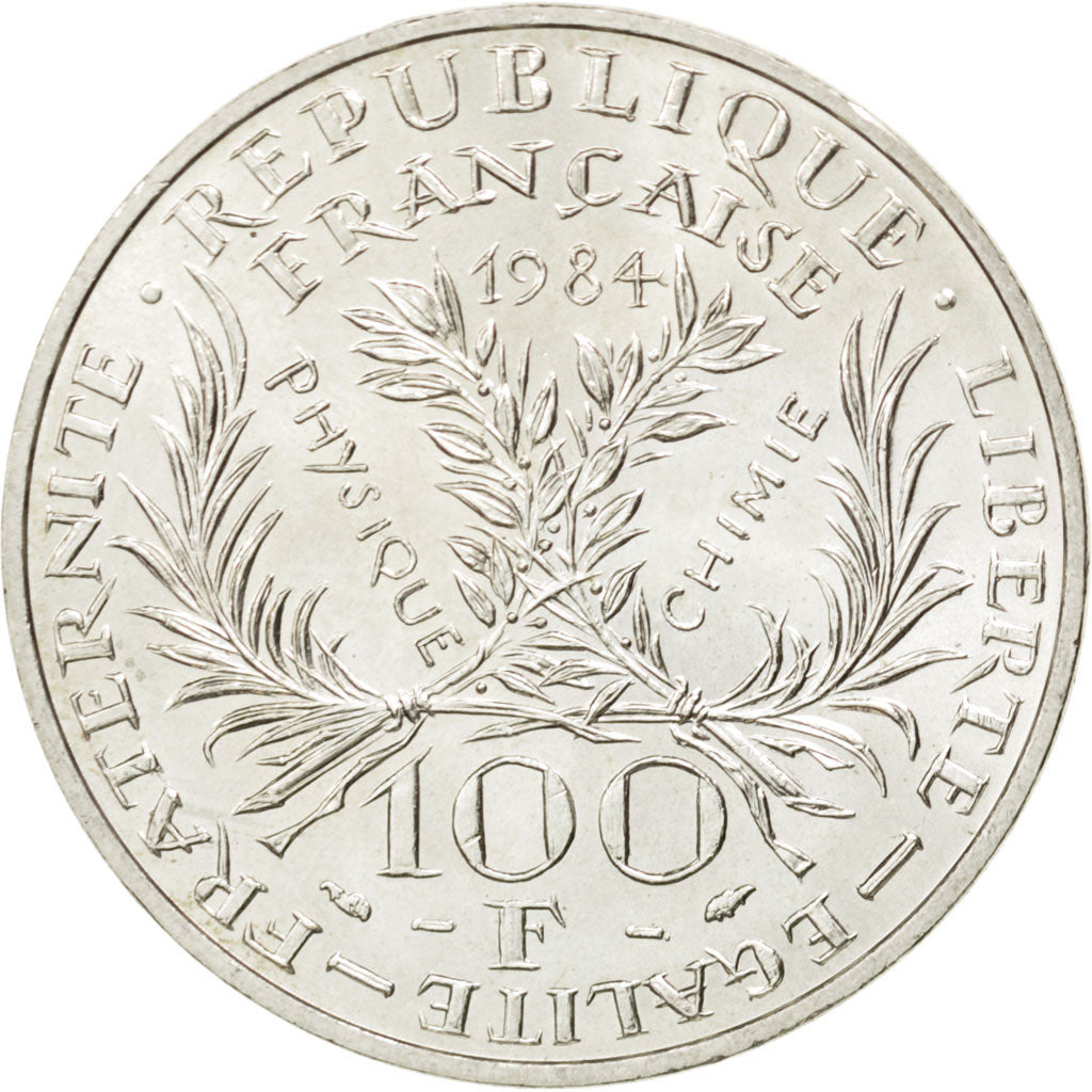 FRANCE, Marie Curie, 100 Francs, 1984, KM #955, MS(63), Silver, Gadoury #899,...