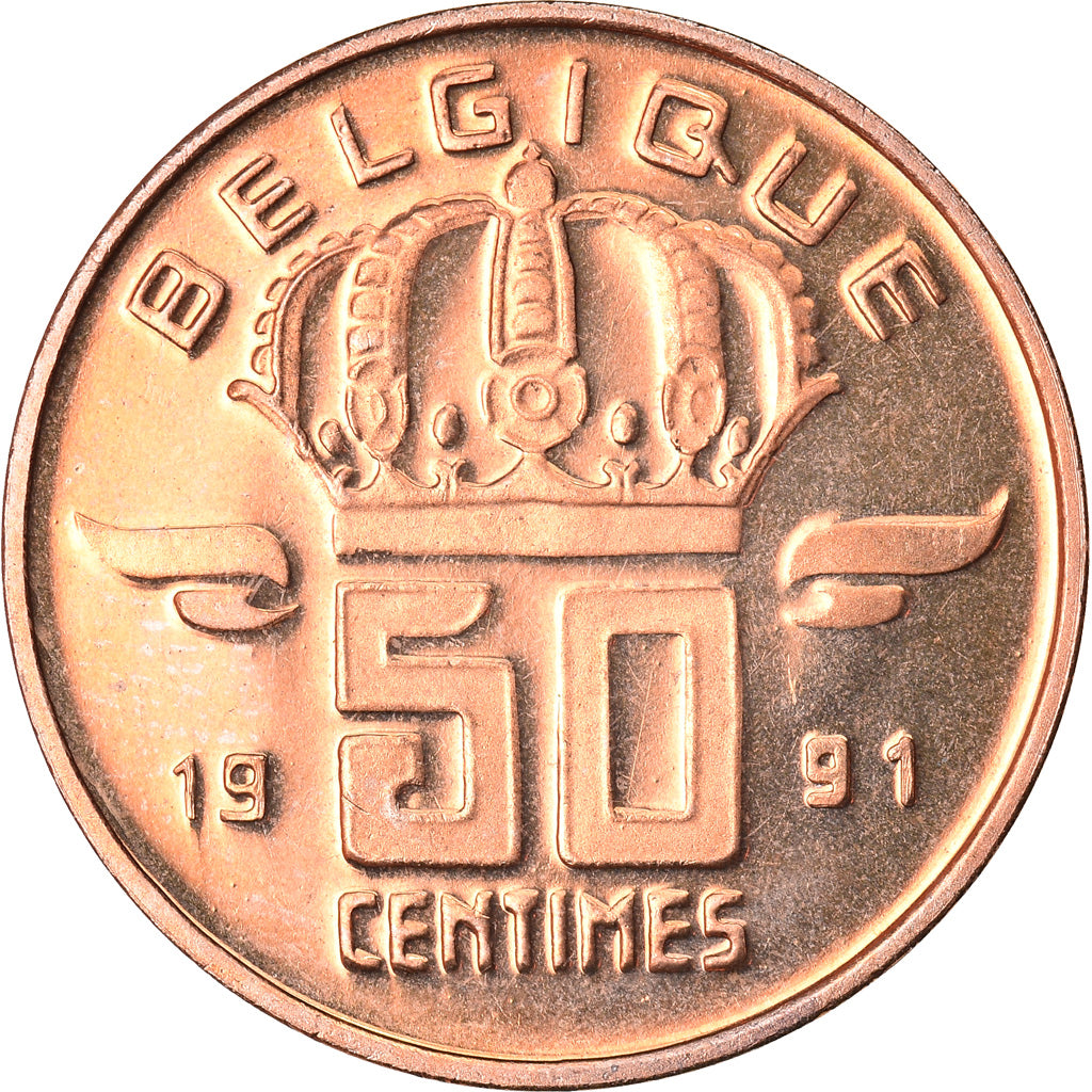 Monnaie, Belgique, Baudouin I, 50 Centimes, 1991, FDC, Bronze, KM:148.1