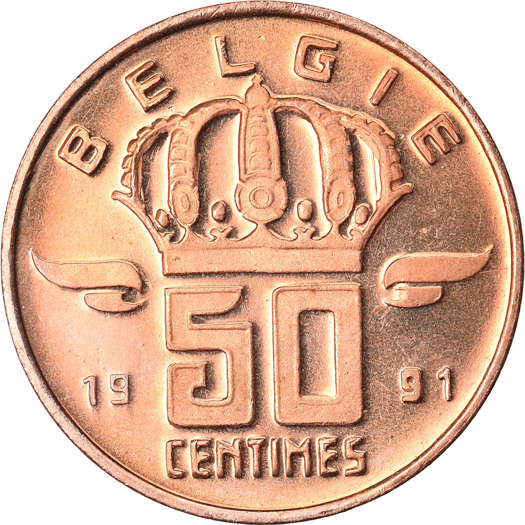 Coin, Belgium, Baudouin I, 50 Centimes, 1991, MS(65-70), Bronze, KM:149.1