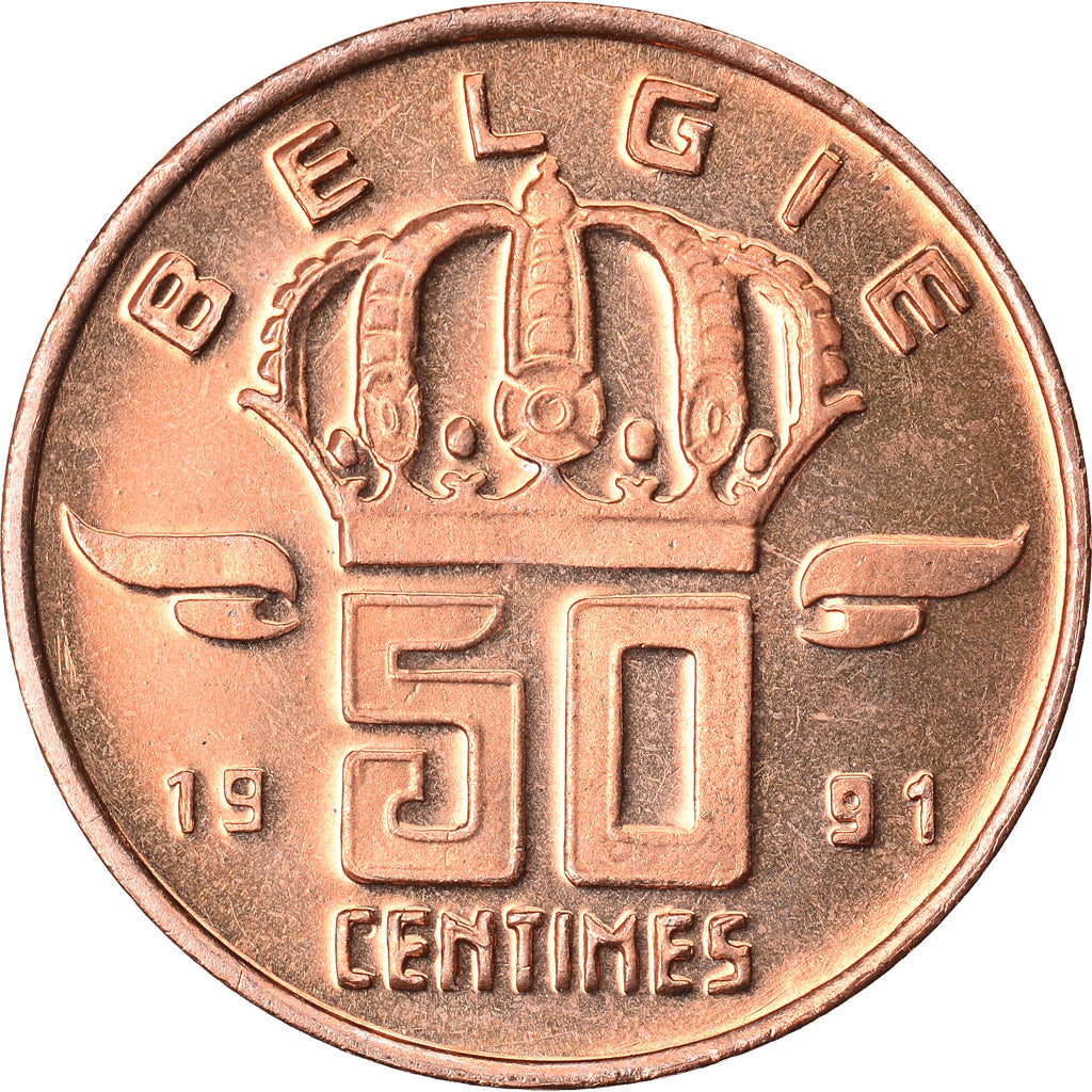 Coin, Belgium, Baudouin I, 50 Centimes, 1991, MS(64), Bronze, KM:149.1