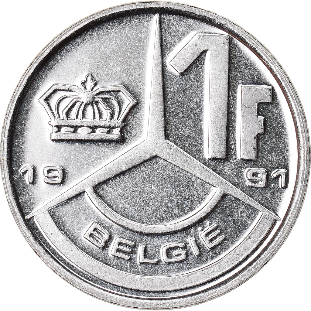 Munten, België, Franc, 1991, FDC, Nickel Plated Iron, KM:171