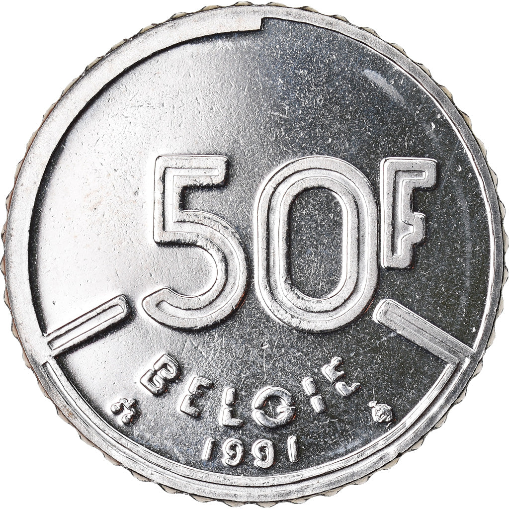 Coin, Belgium, Baudouin I, 50 Francs, 50 Frank, 1991, Brussels, Belgium