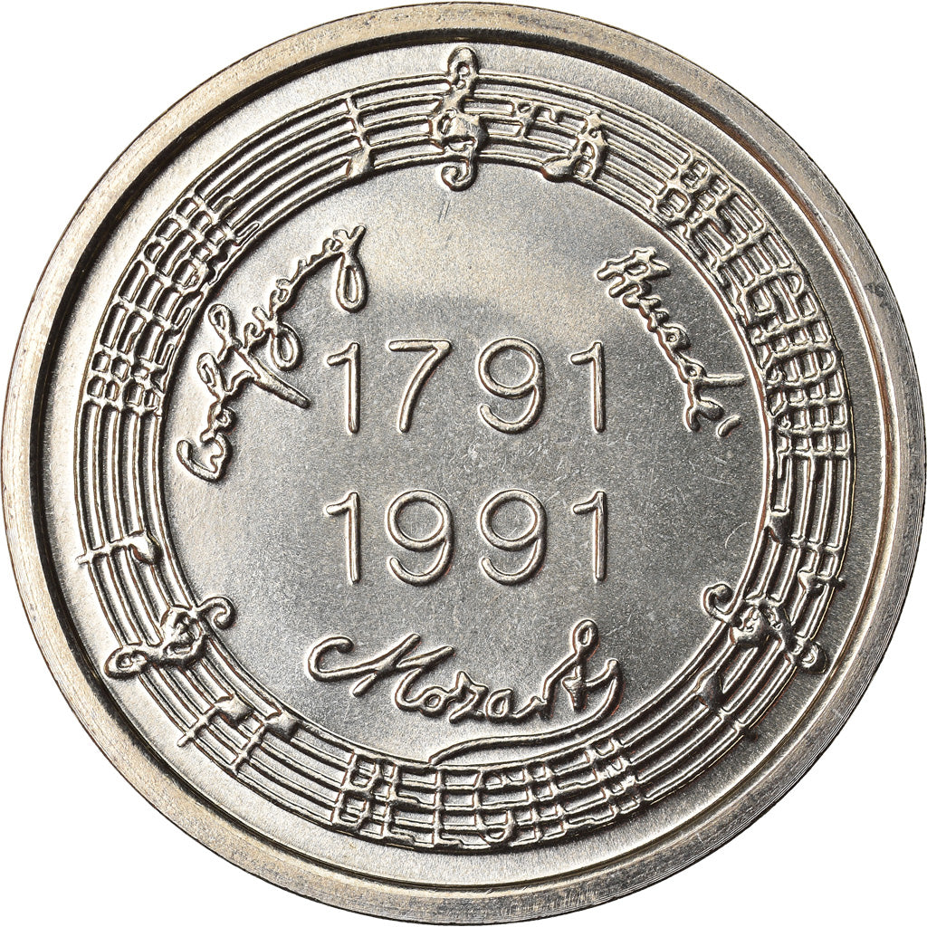 Belgium, Token, Année Mozart, 1991, MS(65-70), Cupro-nickel