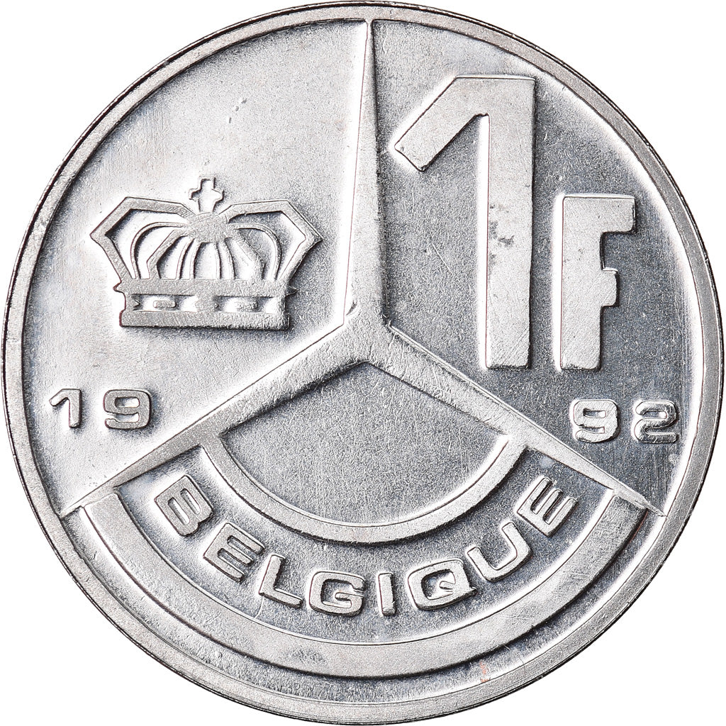 Moeda, Bélgica, Franc, 1992, MS(64), Ferro Niquelado, KM:170
