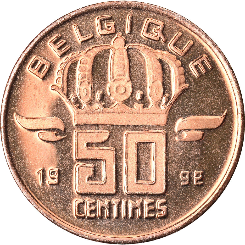 Moneta, Belgio, Baudouin I, 50 Centimes, 1992, SPL+, Bronzo, KM:148.1