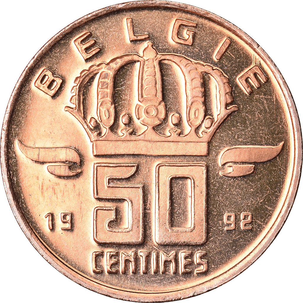 Coin, Belgium, Baudouin I, 50 Centimes, 1992, MS(64), Bronze, KM:149.1