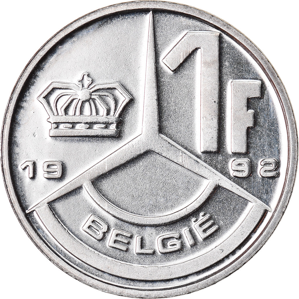 Coin, Belgium, Franc, 1992, MS(65-70), Nickel Plated Iron, KM:171