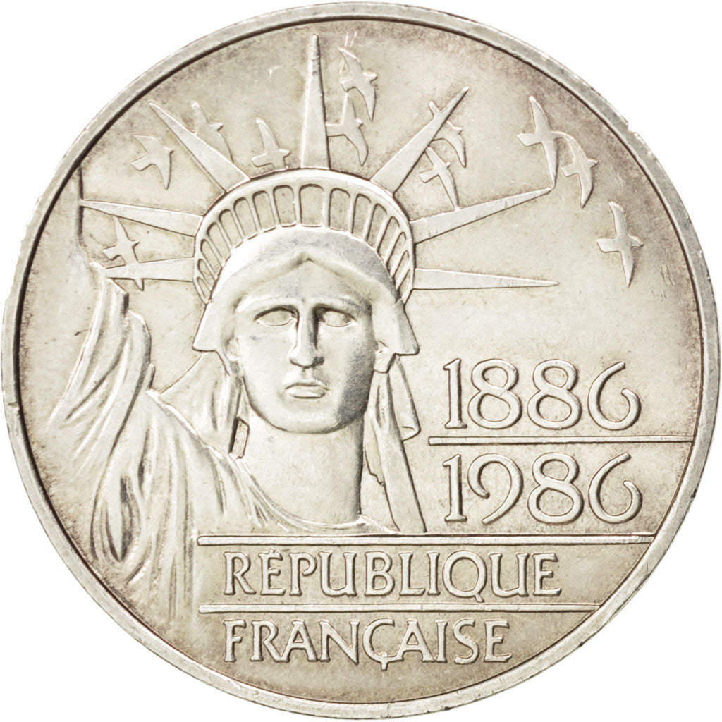 FRANCE, Statue de la Liberté, 100 Francs, 1986, KM #960, MS(63), Silver, 31, G..