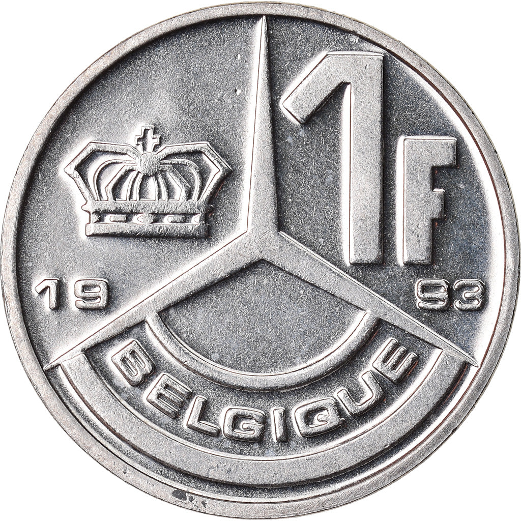 Coin, Belgium, Franc, 1993, MS(64), Nickel Plated Iron, KM:170