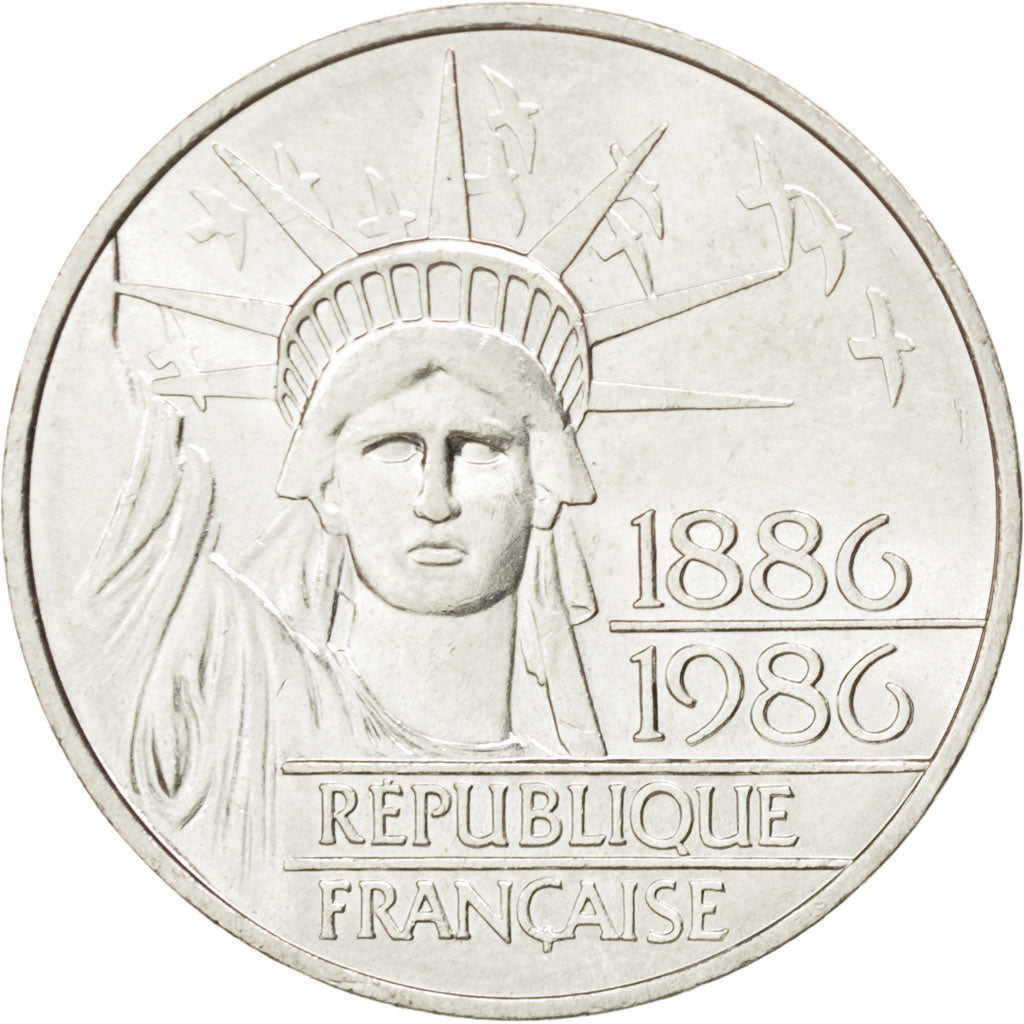 FRANCE, Statue de la Liberté, 100 Francs, 1986, KM #960, MS(63), Silver, 31, G..