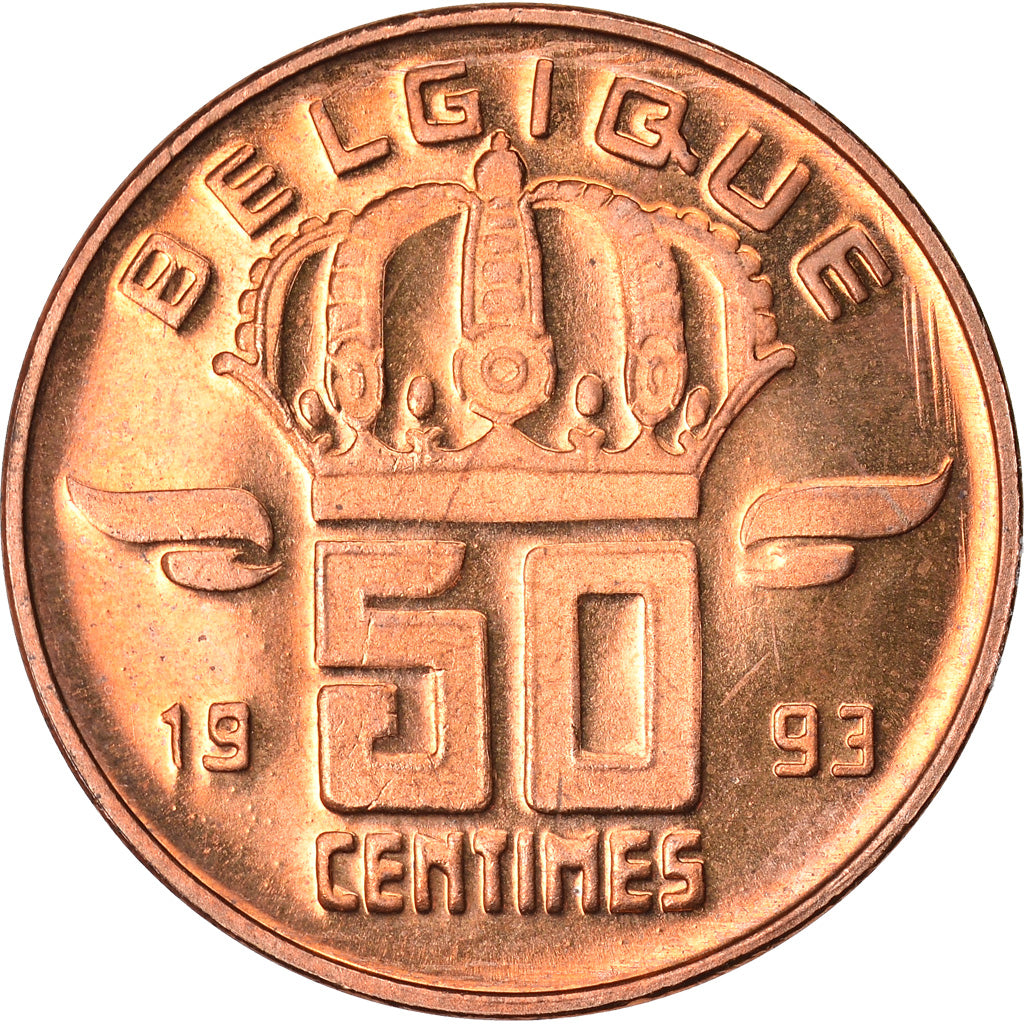 Coin, Belgium, Baudouin I, 50 Centimes, 1993, MS(65-70), Bronze, KM:148.1