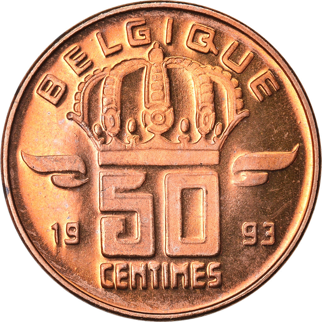 Coin, Belgium, Baudouin I, 50 Centimes, 1993, MS(64), Bronze, KM:148.1