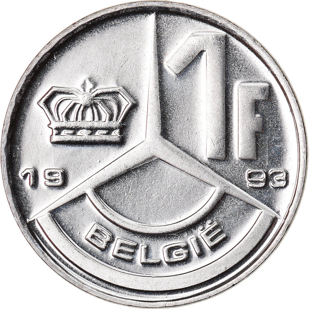Coin, Belgium, Franc, 1993, MS(65-70), Nickel Plated Iron, KM:171