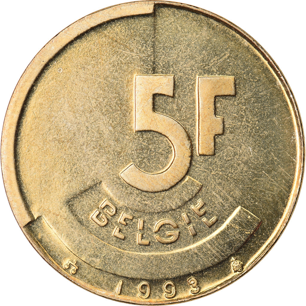 Coin, Belgium, 5 Francs, 5 Frank, 1993, MS(64), Brass Or Aluminum-Bronze, KM:164