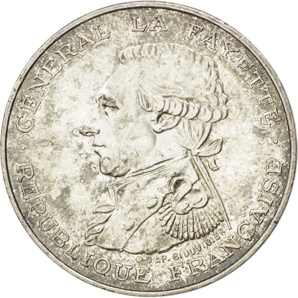 FRANCE, Lafayette, 100 Francs, 1987, KM #962, AU(55-58), Silver, 31, Gadoury...