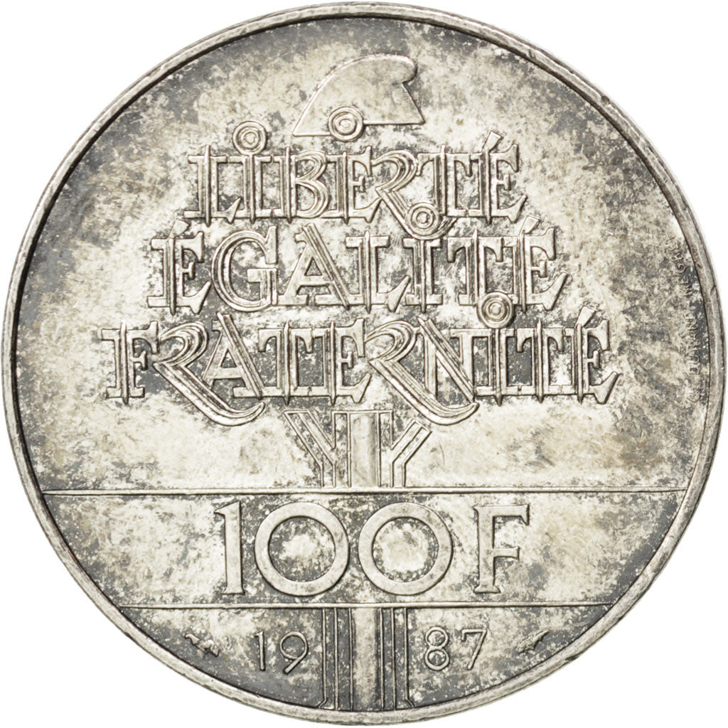 FRANCE, Lafayette, 100 Francs, 1987, KM #962, AU(55-58), Silver, 31, Gadoury...