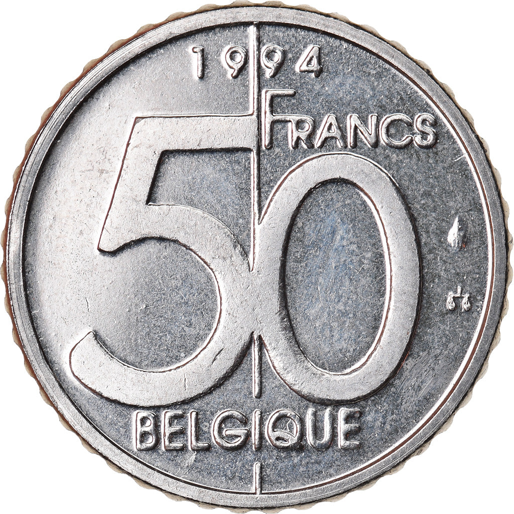 Coin, Belgium, Albert II, 50 Francs, 50 Frank, 1994, Brussels, MS(64), Nickel