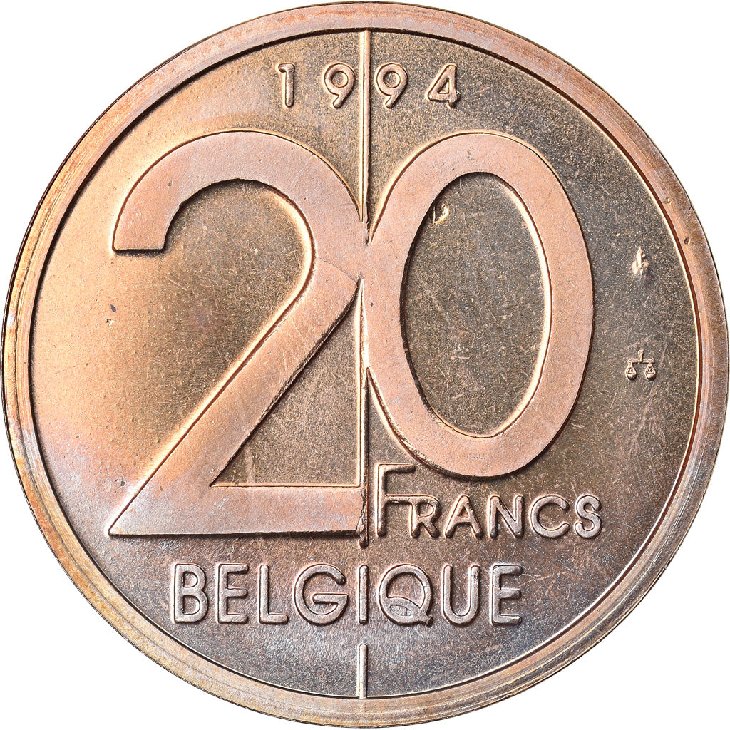 Coin, Belgium, Albert II, 20 Francs, 20 Frank, 1994, Brussels, MS(64)