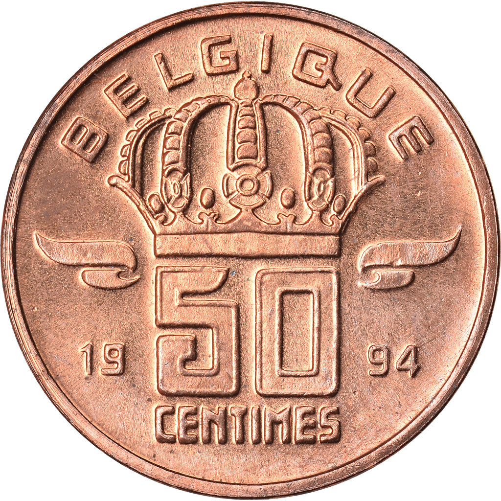 Coin, Belgium, Baudouin I, 50 Centimes, 1994, MS(64), Bronze, KM:148.1