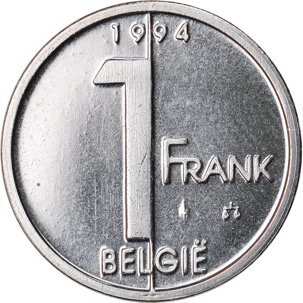 Moneta, Belgia, Albert II, Franc, 1994, Brussels, MS(64), Nikiel platerowany