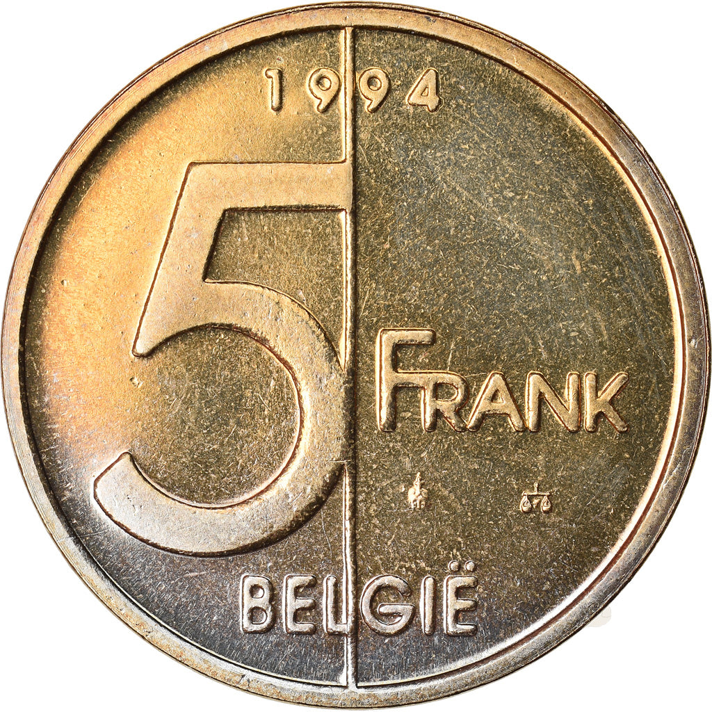 Munten, België, Albert II, 5 Francs, 5 Frank, 1994, Brussels, UNC