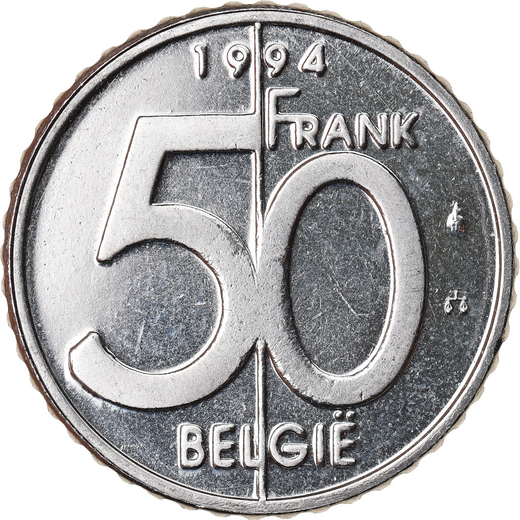 Coin, Belgium, Albert II, 50 Francs, 50 Frank, 1994, Brussels, MS(64), Nickel