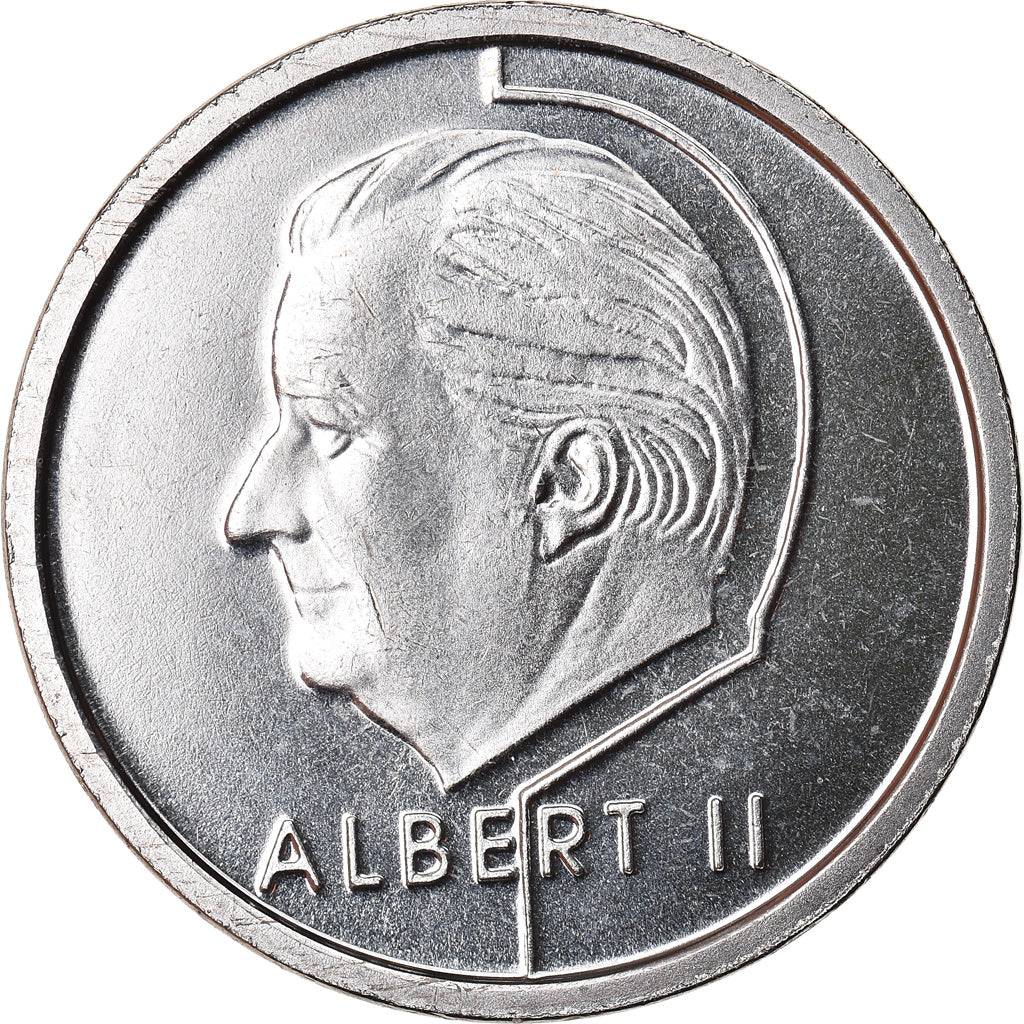 Coin, Belgium, Albert II, Franc, 1999, Brussels, MS(64), Nickel Plated Iron