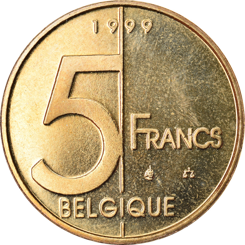 Coin, Belgium, Albert II, 5 Francs, 5 Frank, 1999, Brussels, MS(65-70)