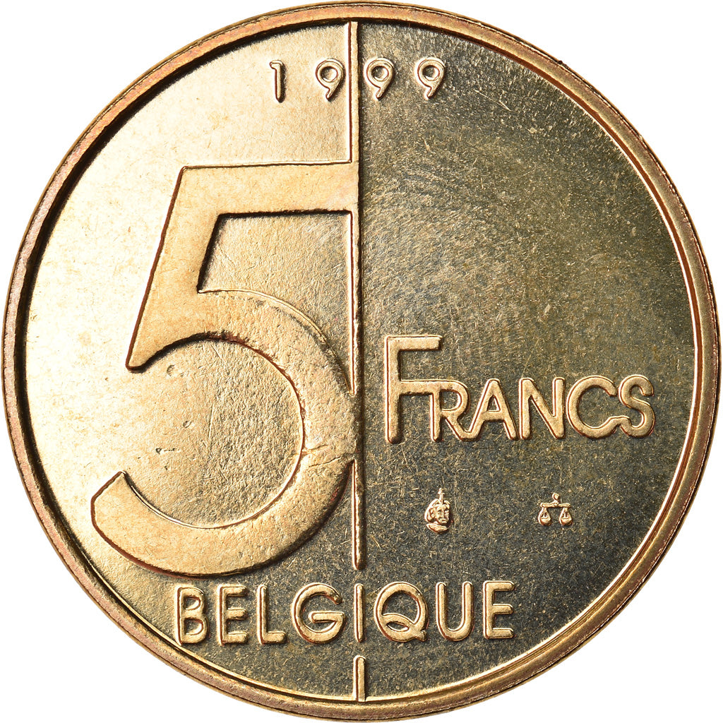 Coin, Belgium, Albert II, 5 Francs, 5 Frank, 1999, Brussels, MS(64)