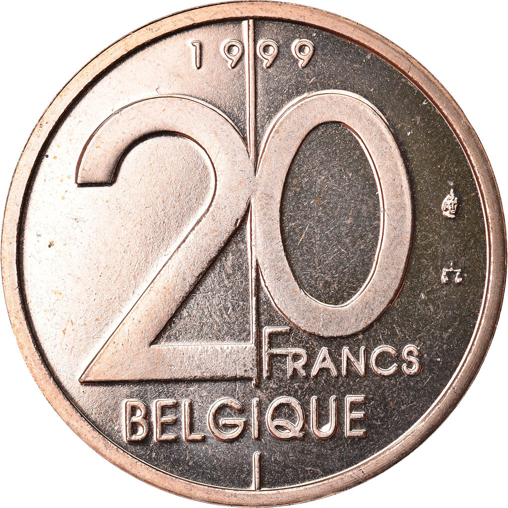 Coin, Belgium, Albert II, 20 Francs, 20 Frank, 1999, Brussels, MS(65-70)