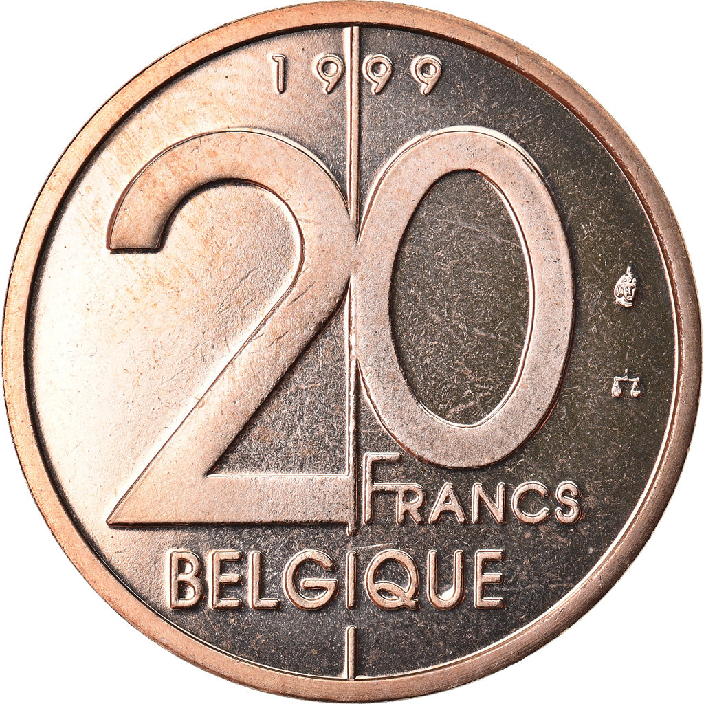 Coin, Belgium, Albert II, 20 Francs, 20 Frank, 1999, Brussels, MS(64)