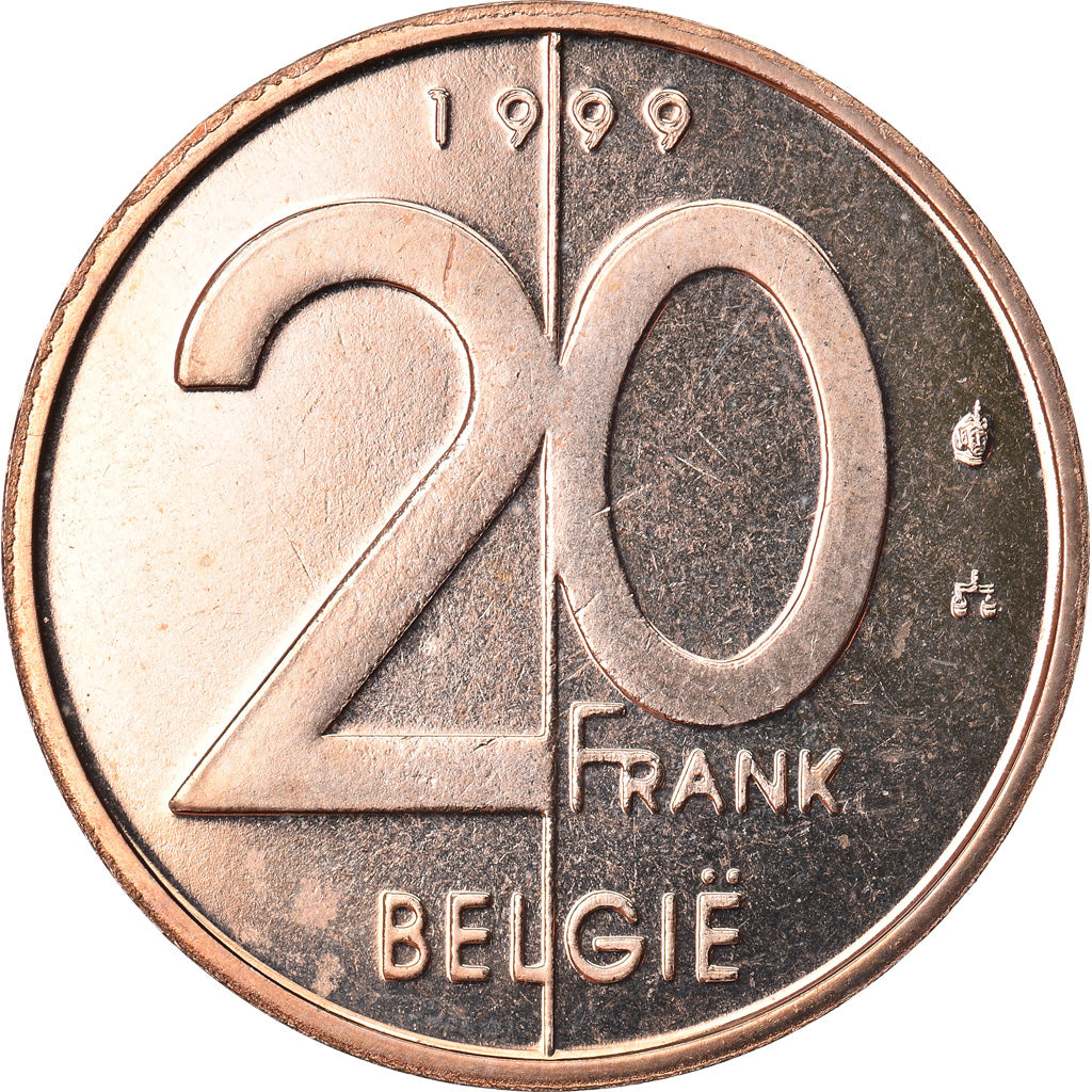 Coin, Belgium, Albert II, 20 Francs, 20 Frank, 1999, Brussels, MS(64)