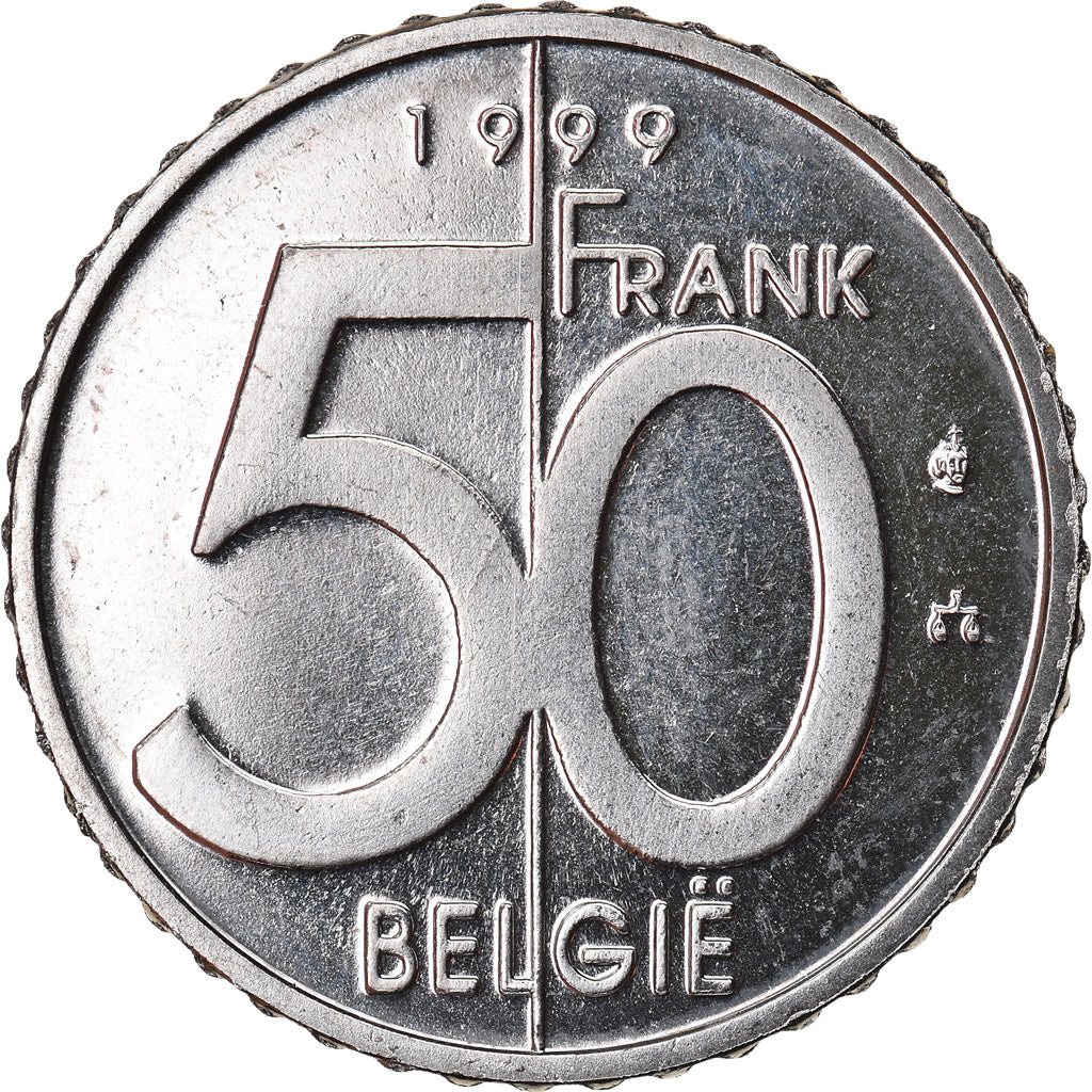 Coin, Belgium, Albert II, 50 Francs, 50 Frank, 1999, Brussels, MS(65-70)