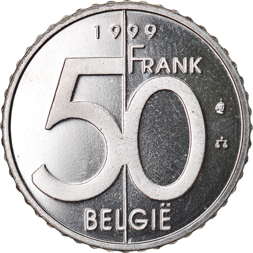 Coin, Belgium, Albert II, 50 Francs, 50 Frank, 1999, Brussels, MS(64), Nickel
