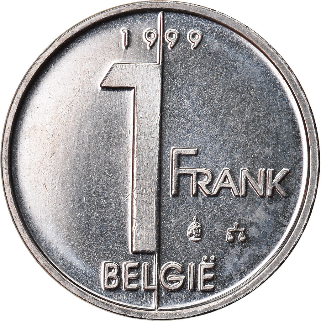 Coin, Belgium, Albert II, Franc, 1999, Brussels, MS(65-70), Nickel Plated Iron