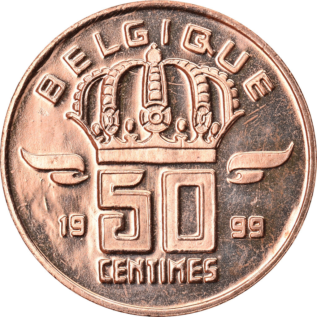 Moneta, Belgio, Baudouin I, 50 Centimes, 1999, SPL+, Bronzo, KM:148.1