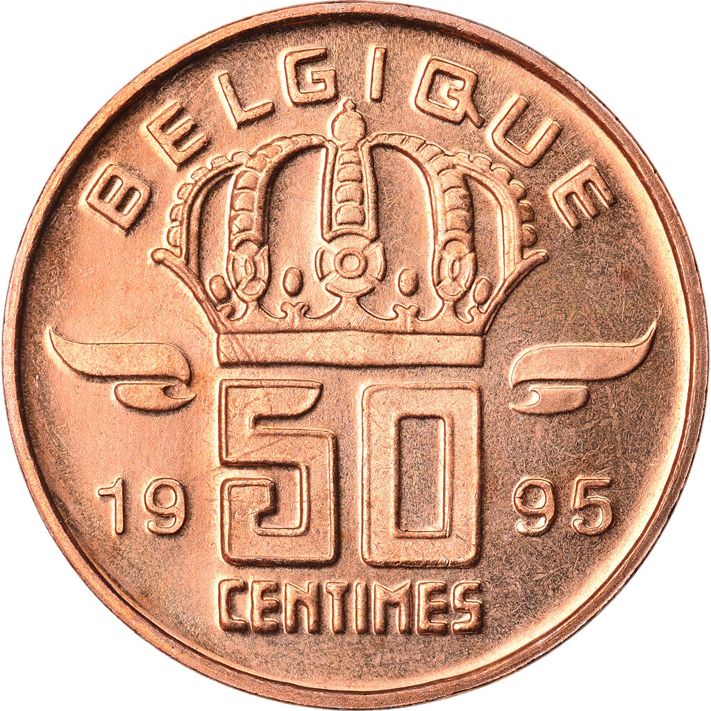 Coin, Belgium, Baudouin I, 50 Centimes, 1995, MS(64), Bronze, KM:148.1