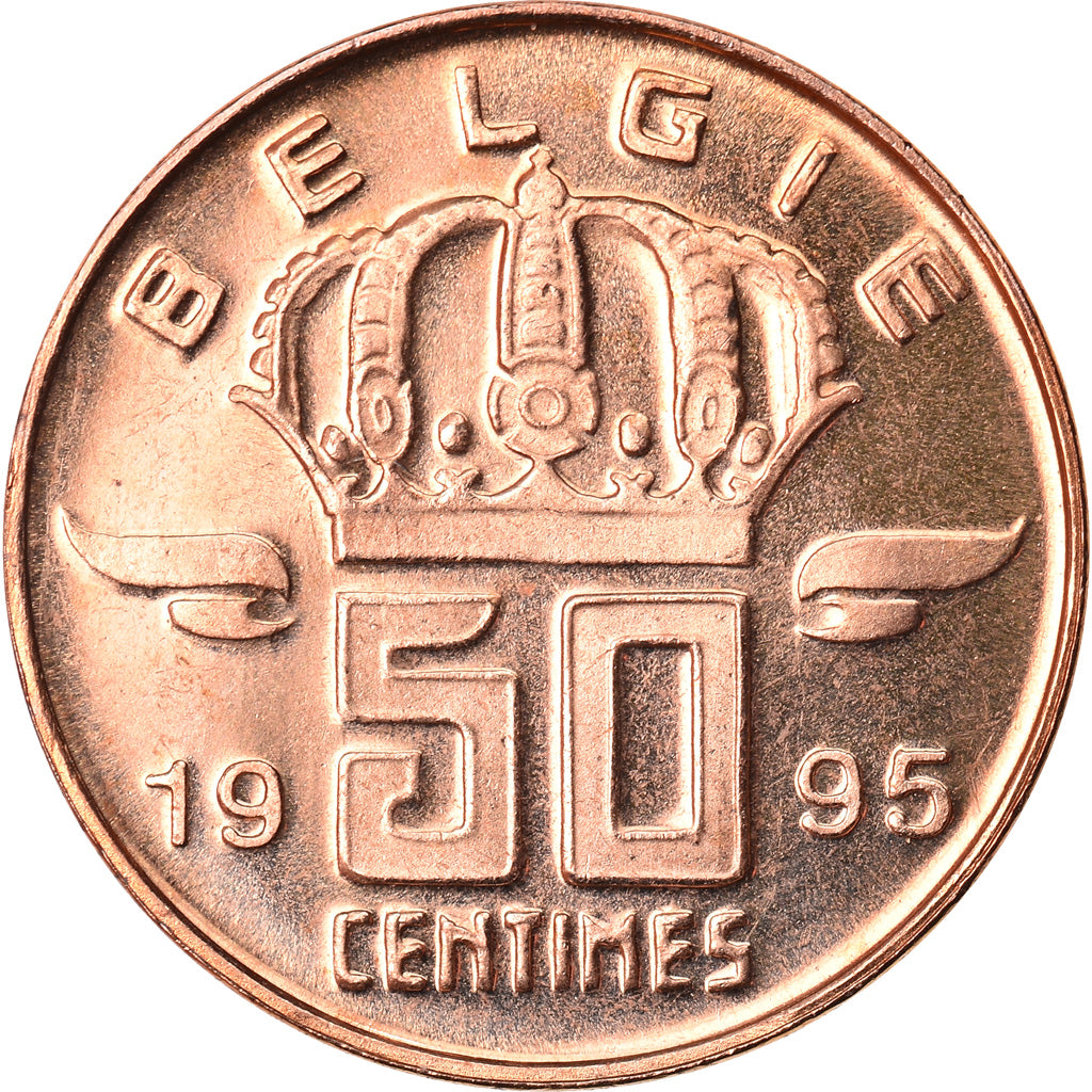 Coin, Belgium, Baudouin I, 50 Centimes, 1995, MS(64), Bronze, KM:149.1