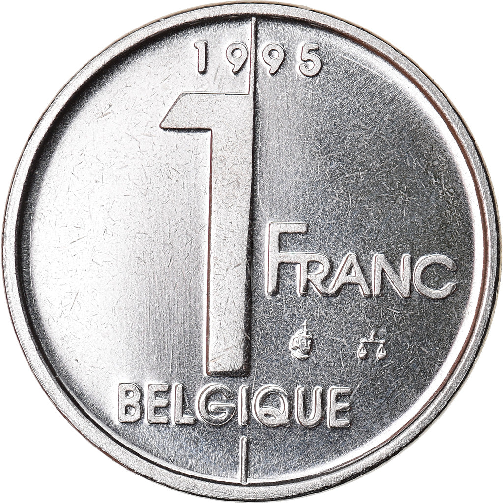 Coin, Belgium, Albert II, Franc, 1995, Brussels, MS(64), Nickel Plated Iron