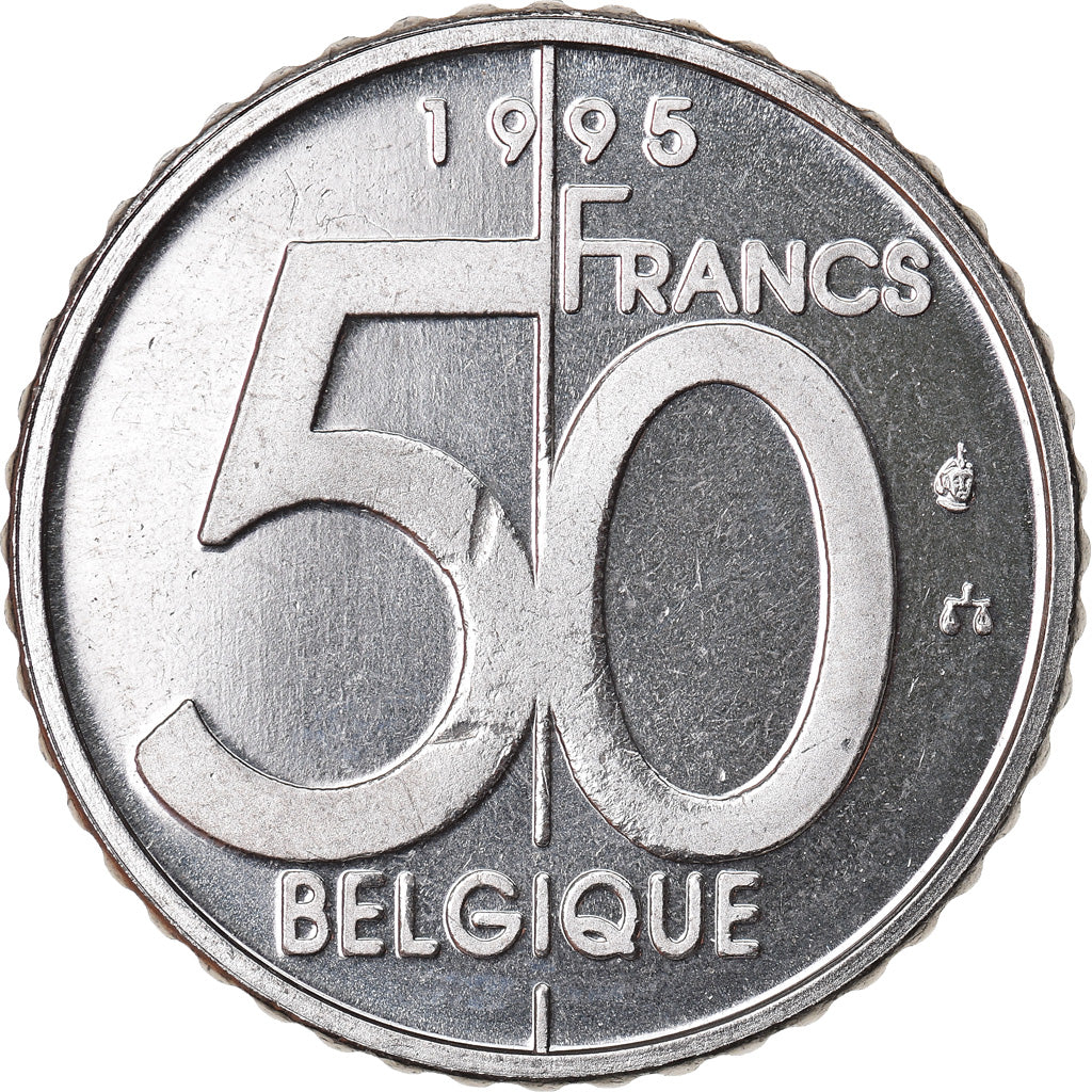 Münze, Belgien, Albert II, 50 Francs, 50 Frank, 1995, Brussels, STGL, Nickel