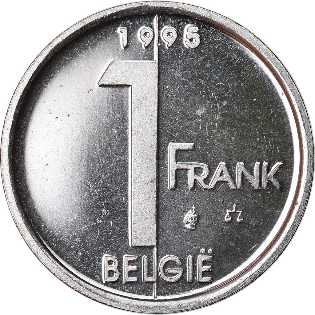 Coin, Belgium, Albert II, Franc, 1995, MS(64), Nickel Plated Iron, KM:188