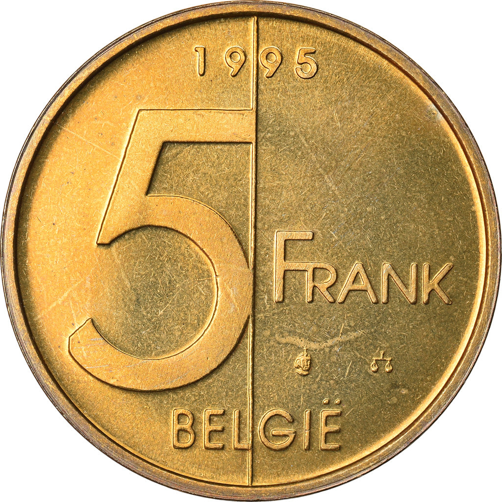 Coin, Belgium, Albert II, 5 Francs, 5 Frank, 1995, Brussels, MS(65-70)